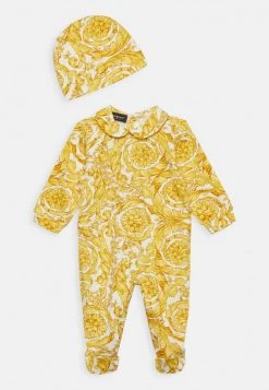 Versace GIFT SET JERSEY BAROCCO KIDS UNISEX Pyjama Bianco+oro