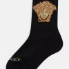 Versace ATHLETIC SOCKS FILATO MEDUSA UNISEX Chaussettes Nero+oro