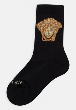 Versace ATHLETIC SOCKS FILATO MEDUSA UNISEX Chaussettes Nero+oro