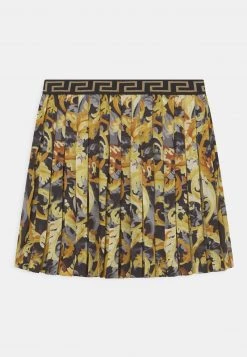 Versace Enfant SKIRT BAROCCO FLAGE Jupe Plissée Nero/oro