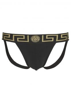 Versace JOCK STRAP INTIMO UOMO Slip Nero Greca Oro Homme