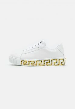 Versace UNISEX Baskets Basses White/black/gold