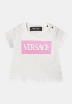 Versace Enfant LOGO T Shirt Imprimé Bianco/candy