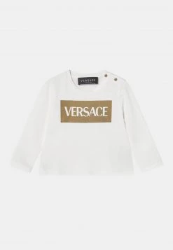 Versace UNISEX T Shirt à Manches Longues Bianco/oro