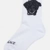 Versace ATHLETIC SOCKS FILATO MEDUSA UNISEX Chaussettes Bianco+nero