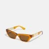 Versace Femme Lunettes De Soleil Transparent Orange