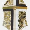 Versace Enfant BEACHWEAR BAROCCO MOSAIC Maillot De Bain White/gold/kaki