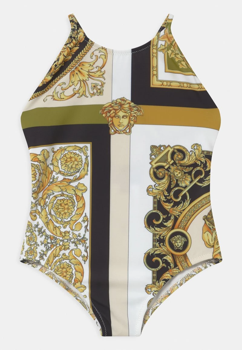Versace Enfant BEACHWEAR BAROCCO MOSAIC Maillot De Bain White/gold/kaki 1 Versace Enfant BEACHWEAR BAROCCO MOSAIC Maillot De Bain White/gold/kaki