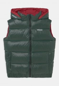 Versace Enfant OUTERWEAR Veste Sans Manches Verde Militare/rosso/bianco