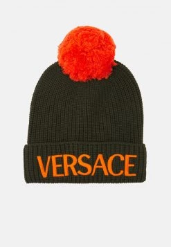 Versace BEANIE UNISEX Bonnet Kakhi/orange