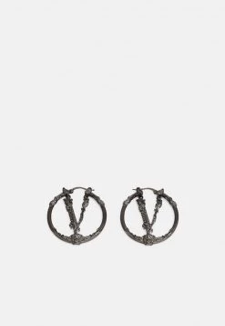 Versace EARRINGS Boucles D'oreilles Gunmetal Femme