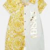 Versace BAROCCO KIDS LOGO UNISEX Combinaison Bianco/oro