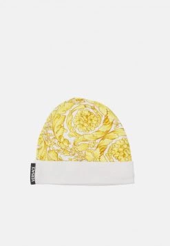Versace NEWBORN HAT BAROQUE KIDS UNISEX Bonnet Bianco/oro