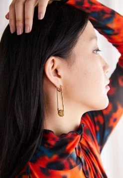 Versace Femme Boucles D'oreilles Gold Coloured -Versace Soldes 2022 509fde5def6940ccac590a294d334535