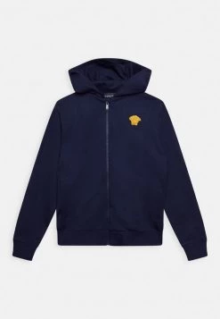 Versace MEDUSA CAPSULE DRIVERS UNISEX Sweat à Capuche Zippé Navy+oro
