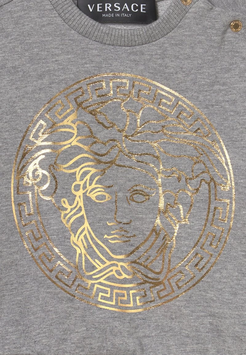 Versace UNISEX Sweatshirt Grigio Melange/oro 3 Versace UNISEX Sweatshirt Grigio Melange/oro – Image 3
