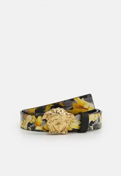 Versace ECOPELLE ST BAROQUEFLAGE VIT BELT UNISEX Ceinture Nero/oro