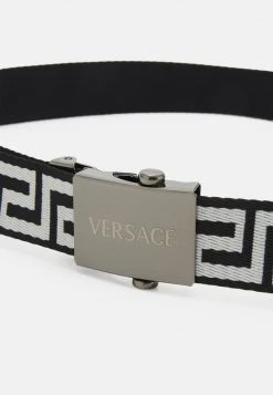Versace Unisex CINTURA FIBBIA CASSETTA NASTRO GRECA Ceinture Nero/bianco/rutenio -Versace Soldes 2022 7651c3a84c064e5ab77691342126b405