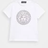 Versace SHORT SLEEVES UNITED MEDUSA UNISEX T Shirt Imprimé White/gun Metal
