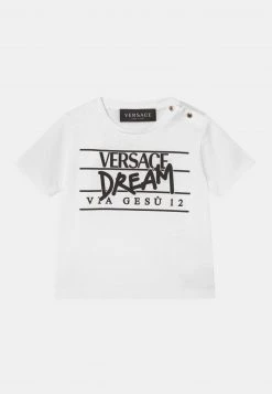 Versace LOGO T Shirt Imprimé Bianco/nero Enfant