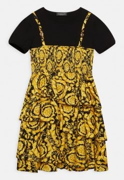 Versace DRESS BAROCCO Robe En Jersey Nero/oro Enfant