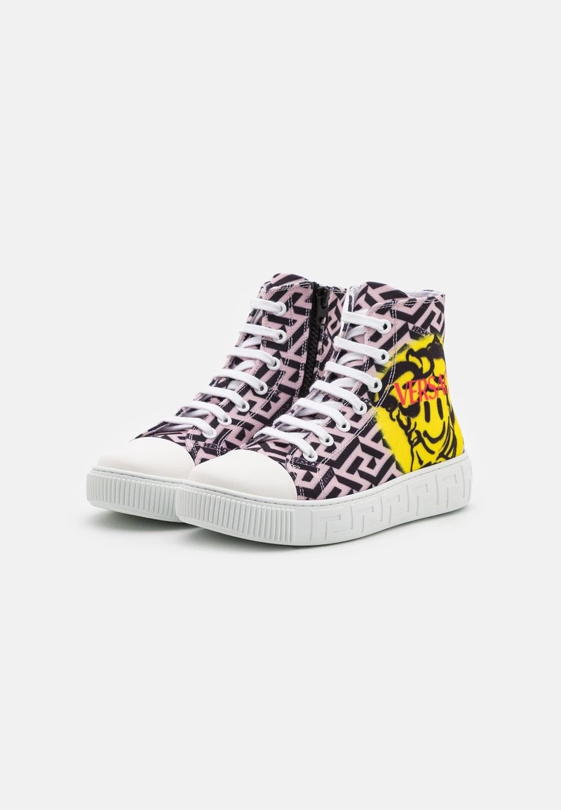 Versace UNISEX Baskets Montantes Black/candy/yellow 2 Versace UNISEX Baskets Montantes Black/candy/yellow – Image 2