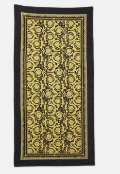 Versace TELO MARE STAMPA BAROCCO UNISEX Accessoire De Plage Nero/oro