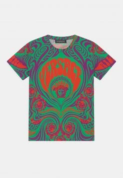 Versace MEDUSA MUSIC KIDS UNISEX T Shirt Imprimé Arancione/multicolor