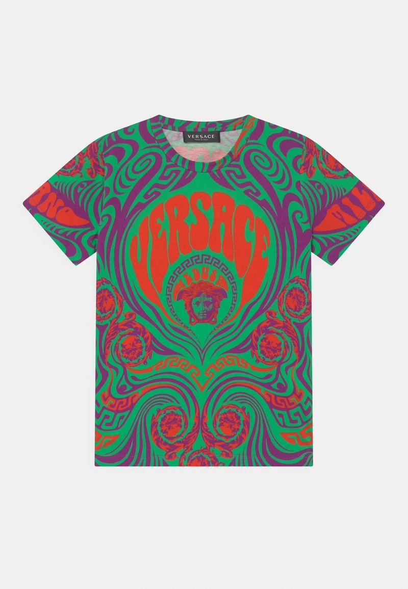 Versace MEDUSA MUSIC KIDS UNISEX T Shirt Imprimé Arancione/multicolor 1 Versace MEDUSA MUSIC KIDS UNISEX T Shirt Imprimé Arancione/multicolor