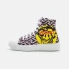Versace UNISEX Baskets Montantes Black/candy/yellow