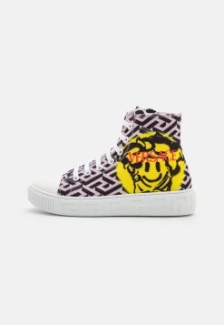 Versace UNISEX Baskets Montantes Black/candy/yellow
