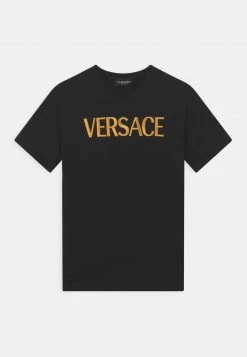 Versace LOGO UNISEX T Shirt Imprimé Nero/oro