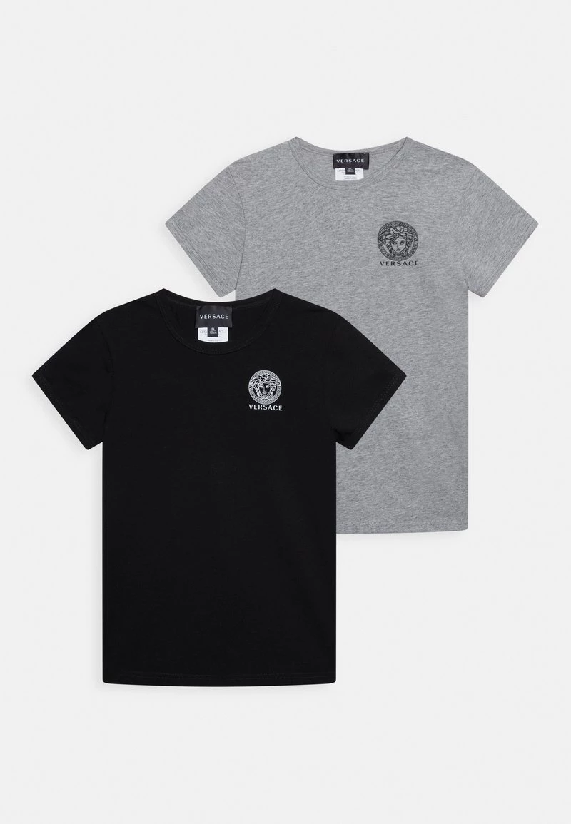 Versace UNDERWEAR TOP ESSENTIAL UNISEX 2Pack T Shirt Imprimé Grigio+nero 1 Versace UNDERWEAR TOP ESSENTIAL UNISEX 2Pack T Shirt Imprimé Grigio+nero