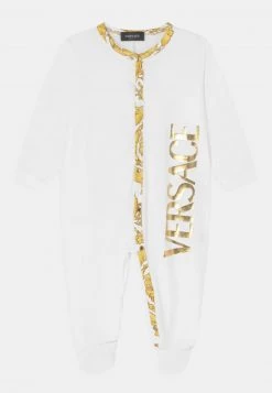 Versace BAROCCO KIDS LOGO UNISEX Grenouillère Bianco/oro