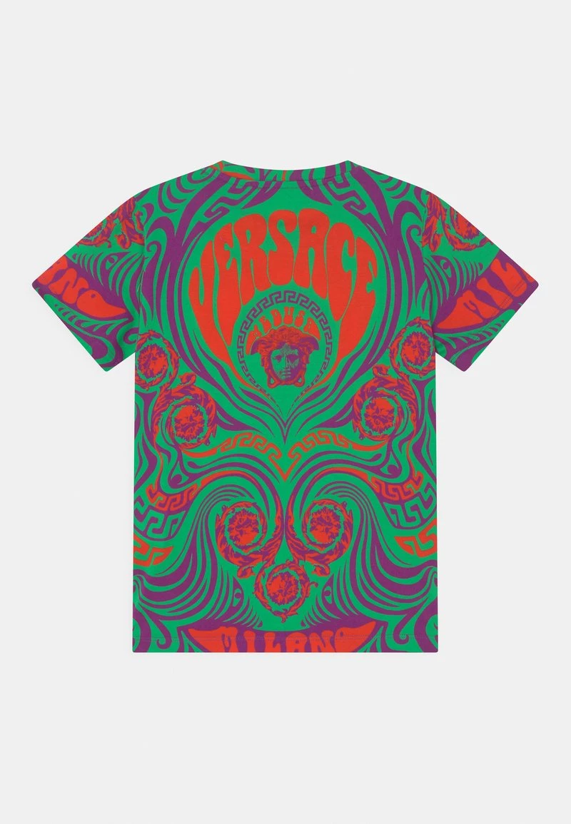 Versace MEDUSA MUSIC KIDS UNISEX T Shirt Imprimé Arancione/multicolor 2 Versace MEDUSA MUSIC KIDS UNISEX T Shirt Imprimé Arancione/multicolor – Image 2
