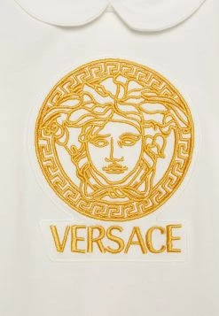 Versace BODYSUIT WITH FEET UNITO + RICAMO MEDUSA CON GRECA E SCRI Pyjama Bianco/oro Unisex -Versace Soldes 2022 b8a04cedb72143b7a3c6343b3d825e02