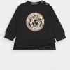 Versace DRESS MEDUSA LAMINA PRINT WITH GREEK Robe De Jour Black/gold Enfant