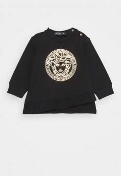 Versace DRESS MEDUSA LAMINA PRINT WITH GREEK Robe De Jour Black/gold Enfant