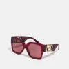 Versace Femme Lunettes De Soleil Bordeaux Transparent