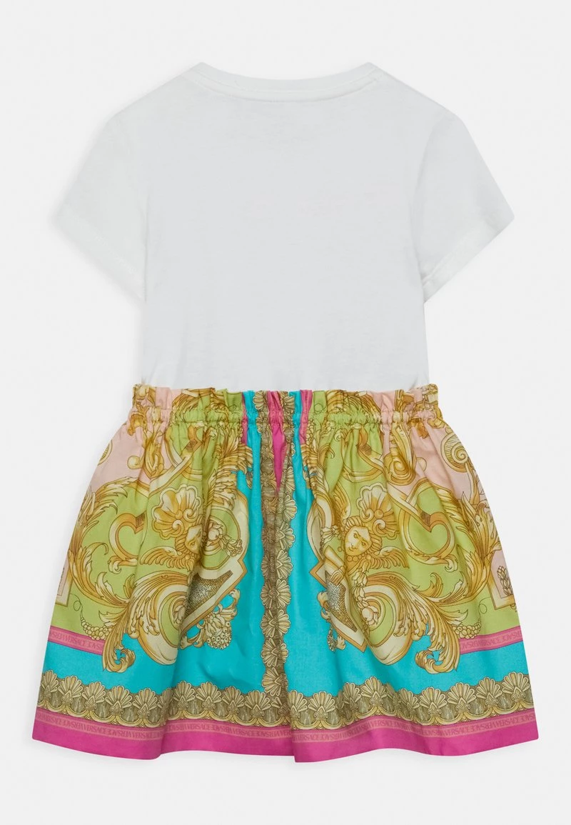 Versace DRESS JERSEY POPELINE BAROCCO Robe En Jersey Bianco/cerise/multicolor Enfant 2 Versace DRESS JERSEY POPELINE BAROCCO Robe En Jersey Bianco/cerise/multicolor Enfant – Image 2