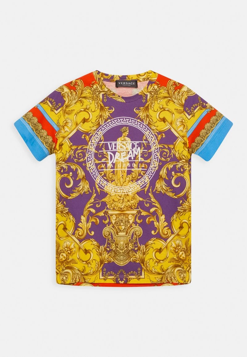Versace TEE BAROCCO LOGO UNISEX T Shirt Imprimé Dark Orchid/sun 1 Versace TEE BAROCCO LOGO UNISEX T Shirt Imprimé Dark Orchid/sun