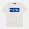 Versace UNISEX T Shirt Imprimé Bianco/bluette