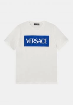 Versace UNISEX T Shirt Imprimé Bianco/bluette