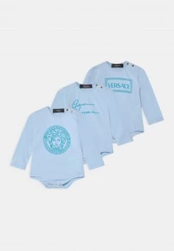 Versace PRINT SIGNATURE LOGO 3 PACK UNISEX Cadeau De Naissance Baby Blue
