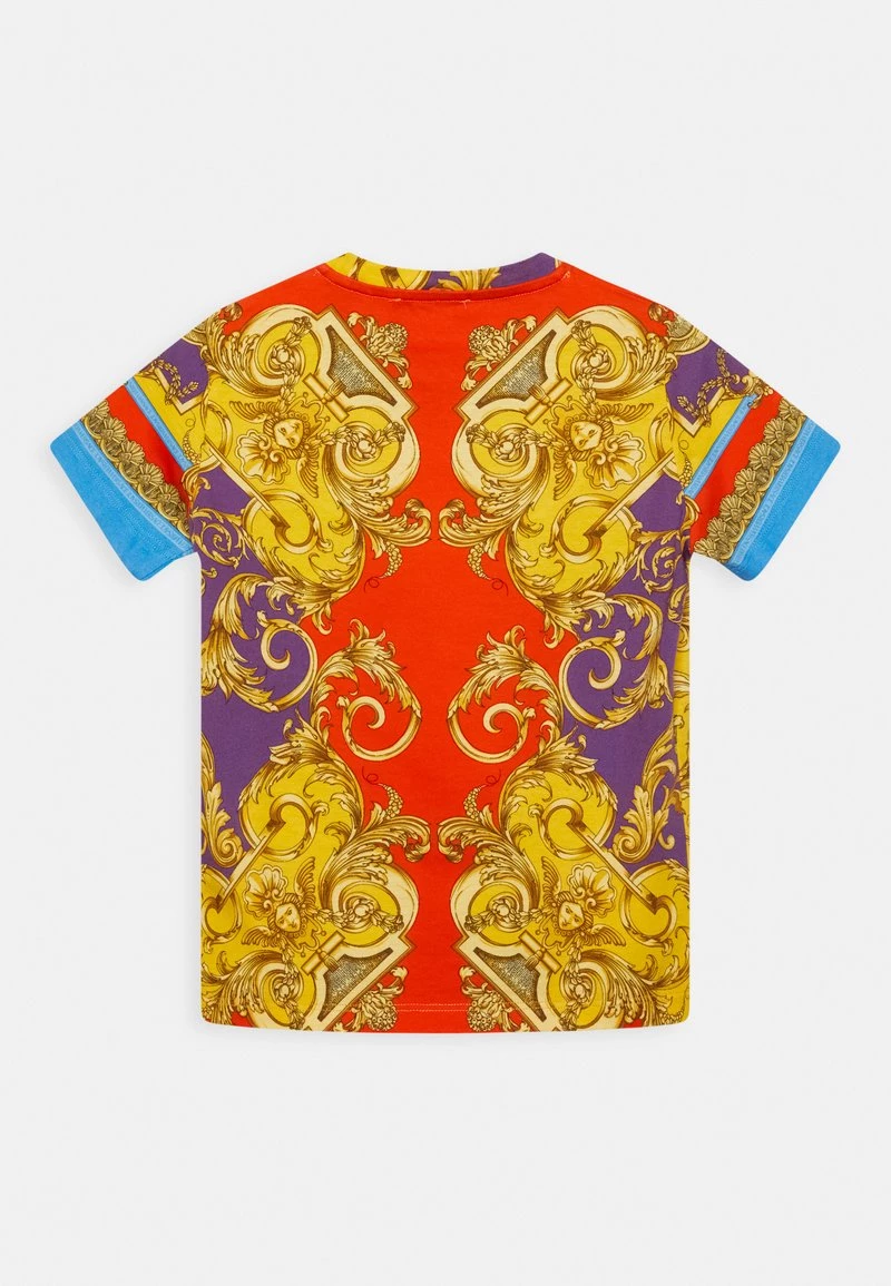 Versace TEE BAROCCO LOGO UNISEX T Shirt Imprimé Dark Orchid/sun 2 Versace TEE BAROCCO LOGO UNISEX T Shirt Imprimé Dark Orchid/sun – Image 2