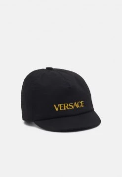 Versace BASEBALL GABARDINE TINTA UNITA UNISEX Casquette Nero/oro