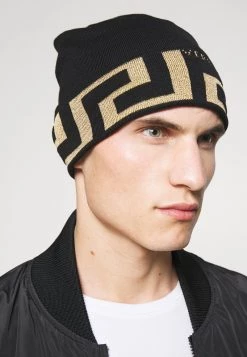 Versace BEANIE UNISEX Bonnet Black/gold Coloured