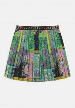 Versace Enfant PATCHWORK HERITAGE ANIMALIER Jupe Plissée Multicolor