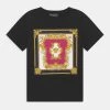 Versace MEDUSA RENAISSANCE LOGO T Shirt Imprimé Nero/fucsia/oro/bianco Enfant