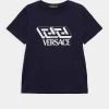 Versace LOGO UNISEX T Shirt Imprimé Navy/bianco